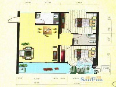 银河湾电脑数码城普通住宅50㎡户型图