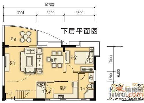 海韵假日休闲公寓2室2厅2卫86.5㎡户型图