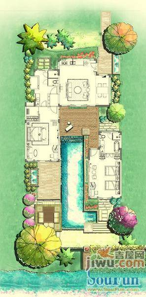 亚龙湾高尔夫别墅普通住宅136㎡户型图