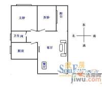 景山花园2室1厅1卫户型图