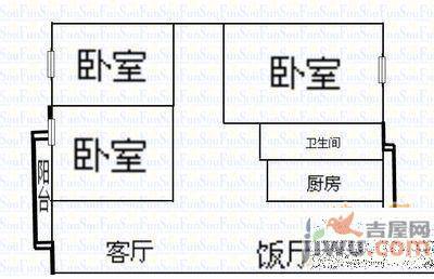 海岸人家3室2厅1卫户型图