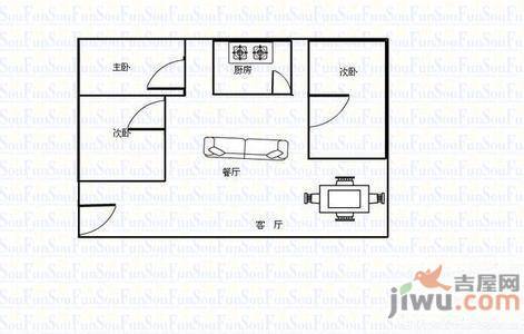 衍宏现代城1室1厅1卫户型图