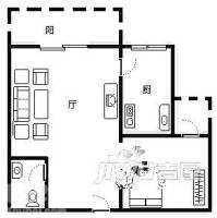 京汇达候鸟屋1室1厅1卫户型图