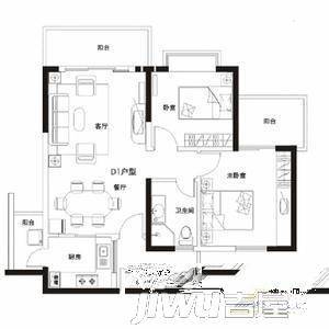 三永花园2室2厅1卫户型图