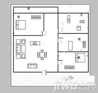 三永花园2室2厅1卫户型图