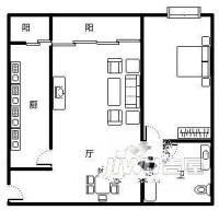 鹭园公寓2室1厅1卫户型图