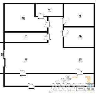 林荫河畔2室2厅1卫78㎡户型图