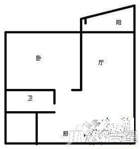 林荫河畔2室2厅1卫78㎡户型图