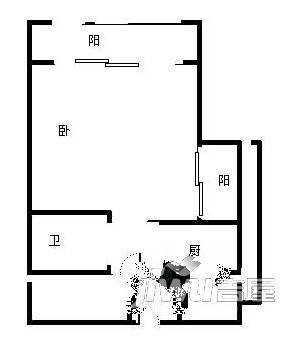 兰海花园1室0厅1卫户型图