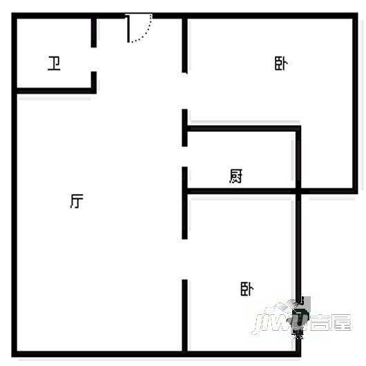 家和公寓2室1厅1卫户型图