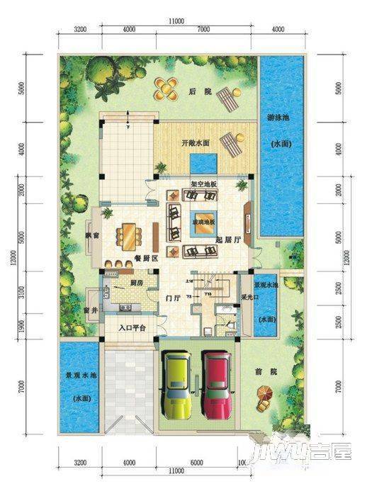 鲁能三亚湾美丽三区1室1厅1卫户型图