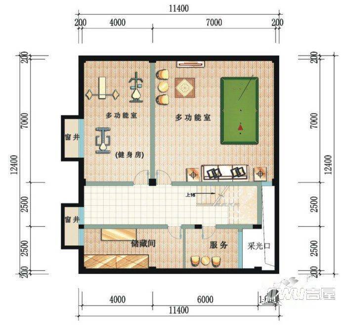 鲁能三亚湾美丽三区1室1厅1卫户型图