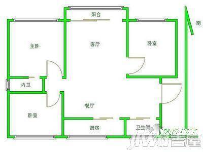 昌达新世纪花园2室2厅1卫125㎡户型图