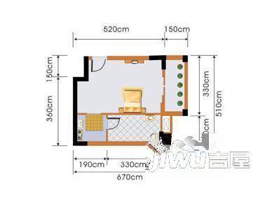 绿岛公寓1室1厅1卫户型图