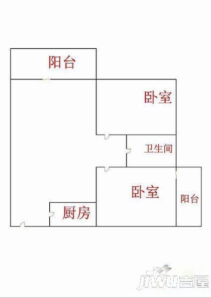 奇林生态花园小区1室2厅1卫62.4㎡户型图