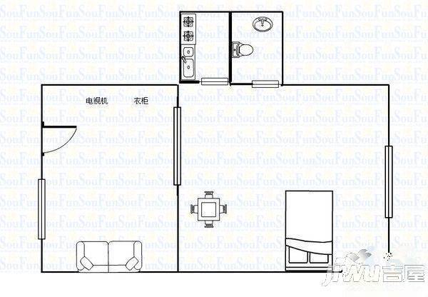 丰兴公寓2室2厅1卫户型图