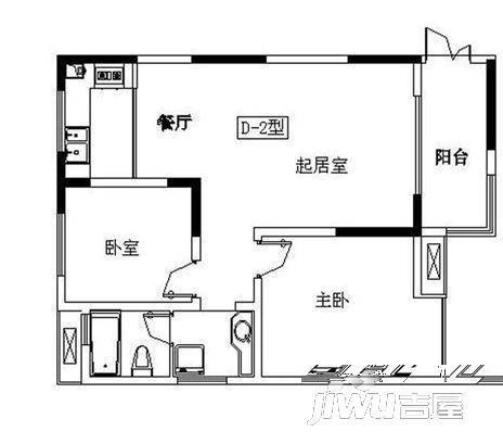 丰兴公寓2室2厅1卫户型图