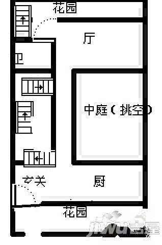 鲁能高尔夫一区别墅3室2厅1卫户型图