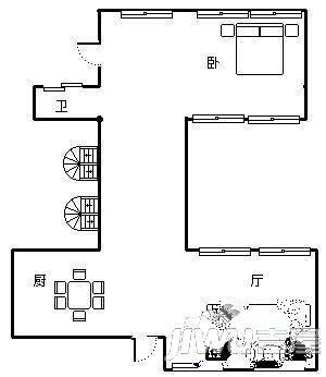 鲁能高尔夫一区别墅3室2厅1卫户型图