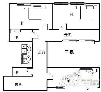 鲁能高尔夫一区别墅3室2厅1卫户型图