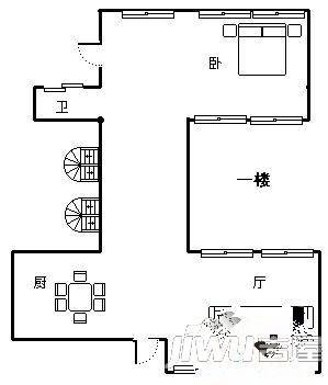 鲁能高尔夫一区别墅3室2厅1卫户型图