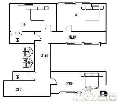 鲁能高尔夫一区别墅3室2厅1卫户型图