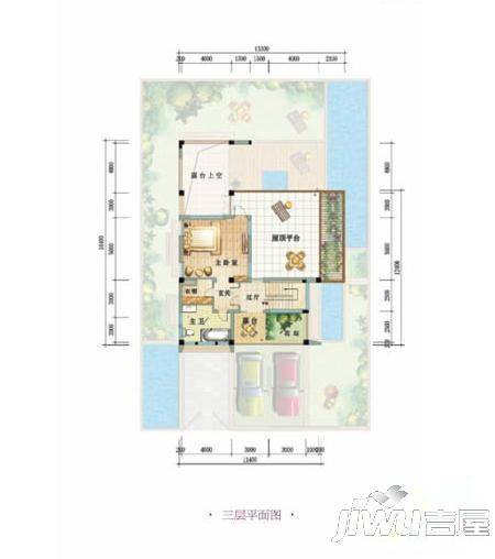 鲁能高尔夫一区别墅3室2厅1卫户型图