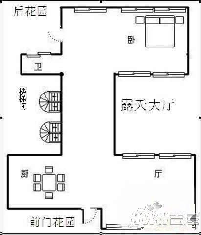 鲁能高尔夫一区别墅3室2厅1卫户型图