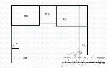 林荫河畔2室2厅1卫78㎡户型图