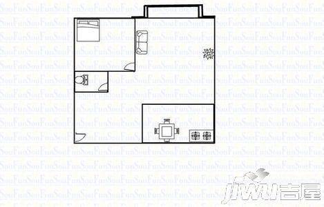 南电园2室2厅1卫户型图