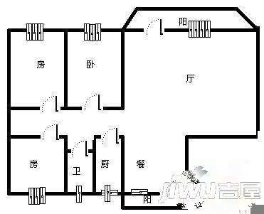 盛京丹州雅苑2室2厅1卫户型图