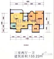 天山大厦3室2厅2卫户型图