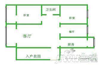 银河大厦1室1厅1卫户型图