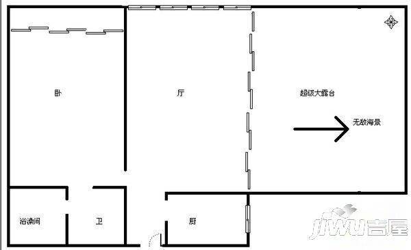 金凤凰海景公寓2室2厅1卫户型图