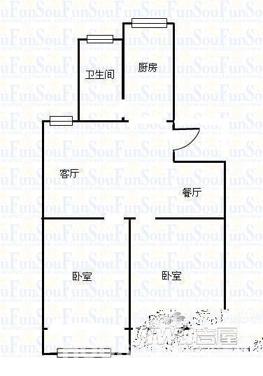 中华雅苑2室2厅1卫户型图