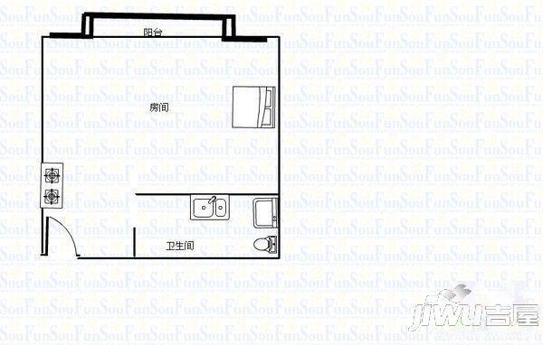 世嘉海景公寓2室2厅1卫户型图