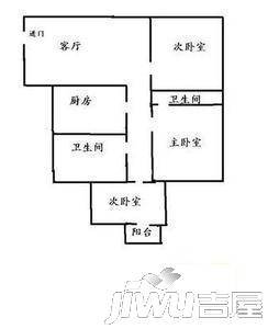 阳光翠园2室2厅1卫84.4㎡户型图