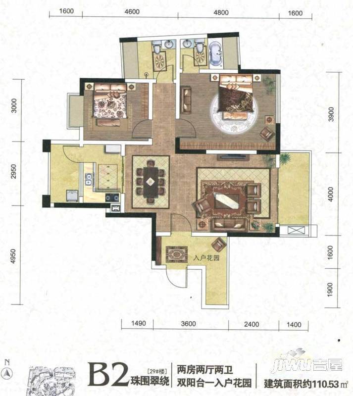 琥珀东岸3室0厅0卫144.4㎡户型图