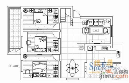 星源名居3室2厅1卫户型图