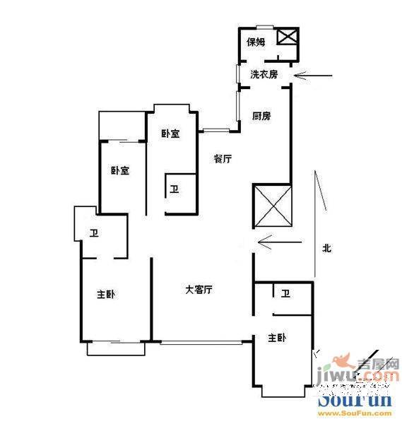 景河苑1室1厅1卫户型图