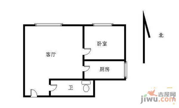 景河苑1室1厅1卫户型图