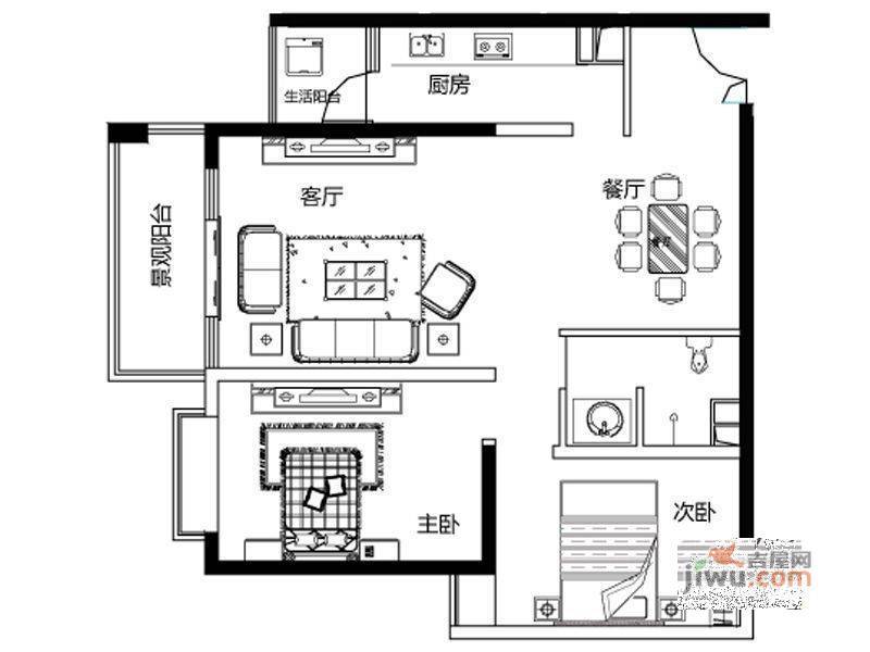 都市华城3室2厅1卫152㎡户型图