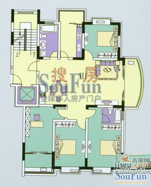 都市华城3室2厅1卫152㎡户型图