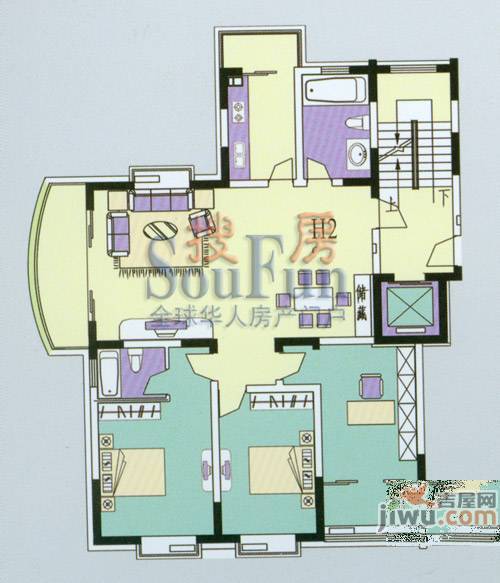 都市华城3室2厅1卫152㎡户型图