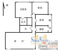 富民新村3室1厅2卫户型图