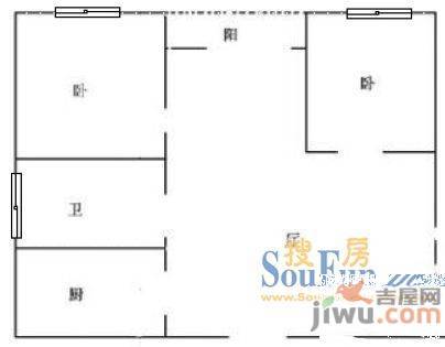 锦安花园2室1厅2卫户型图