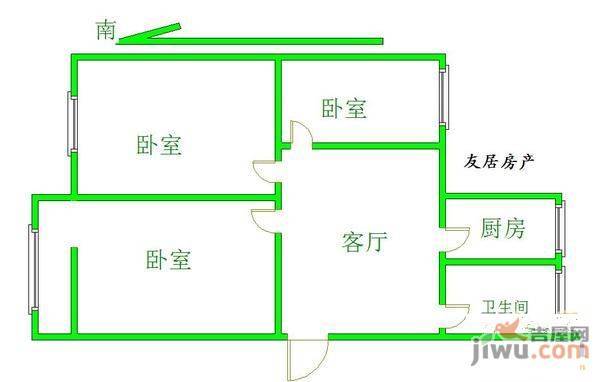 锦安花园2室1厅2卫户型图