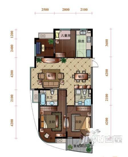 光明南村2室1厅1卫户型图