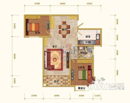 城港新村2室1厅1卫户型图