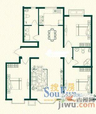 濠西园3室2厅2卫户型图